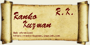 Ranko Kuzman vizit kartica